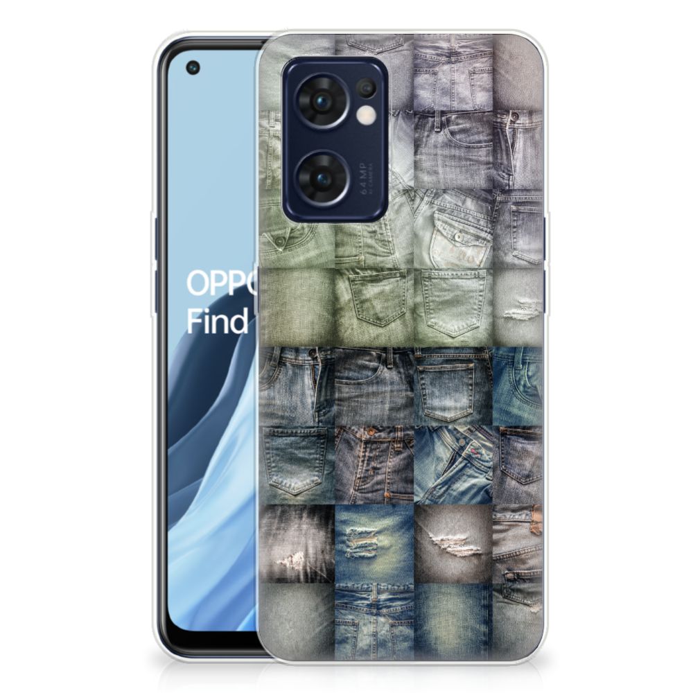 Silicone Back Cover OPPO Reno 7 5G | Find X5 Lite Spijkerbroeken