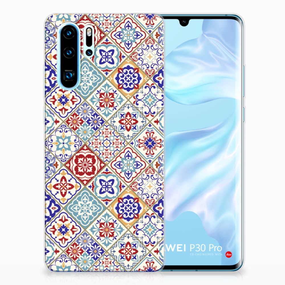 Huawei P30 Pro TPU Siliconen Hoesje Tiles Color