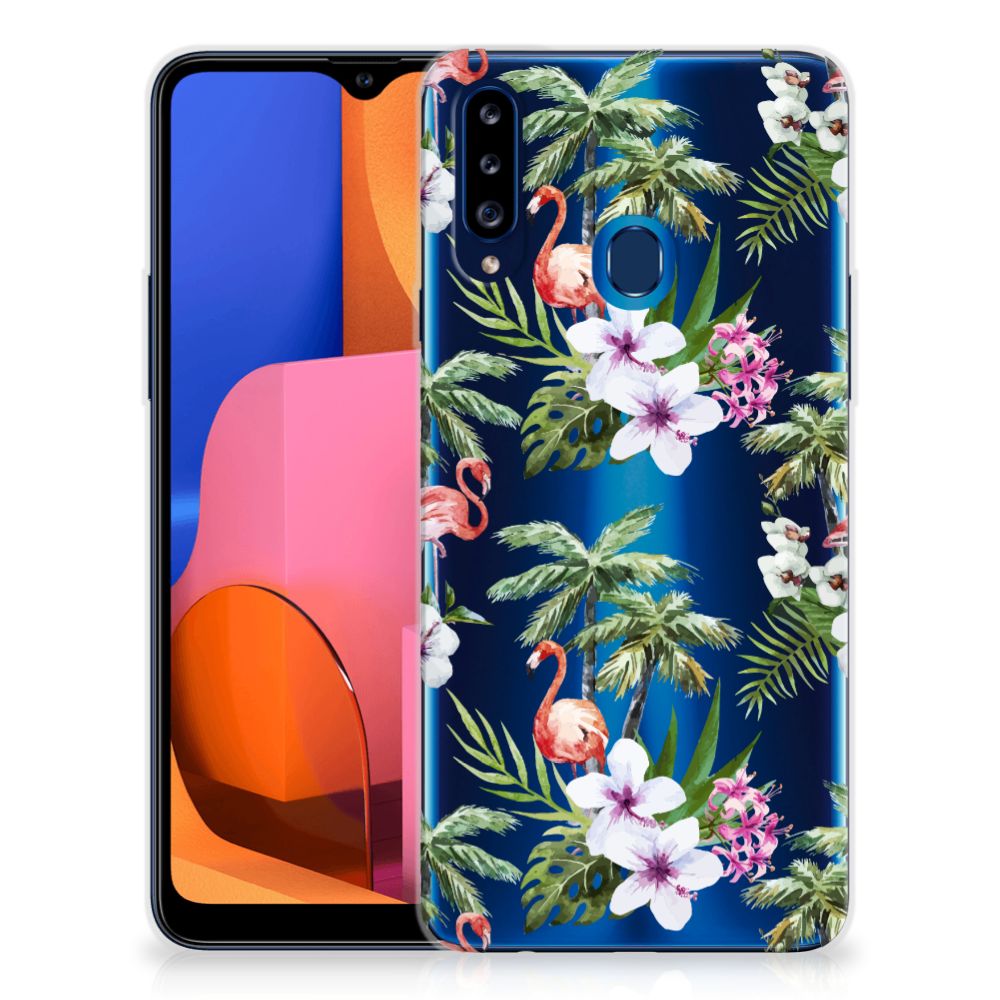 Samsung Galaxy A20s TPU Hoesje Flamingo Palms B2C Telecom