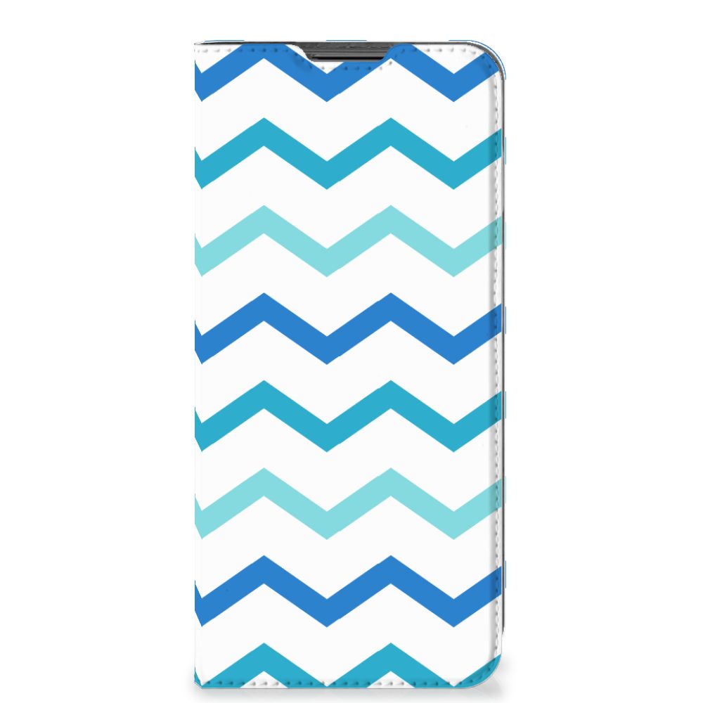 Motorola Moto G22 Hoesje met Magneet Zigzag Blauw - B2C Telecom
