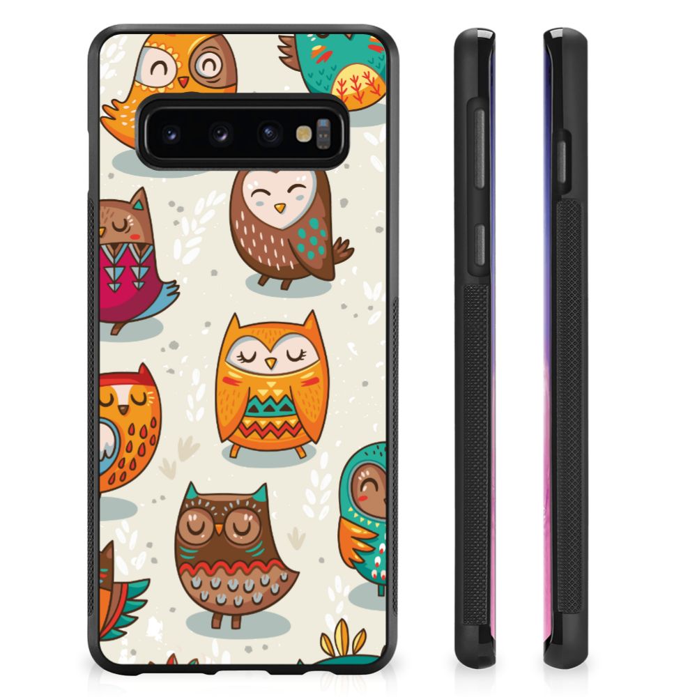 Samsung Galaxy S10+ Back Cover Vrolijke Uilen