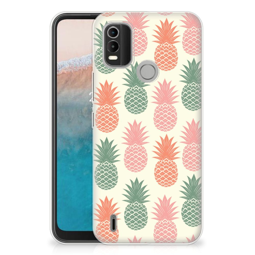 Nokia C21 Plus Siliconen Case Ananas