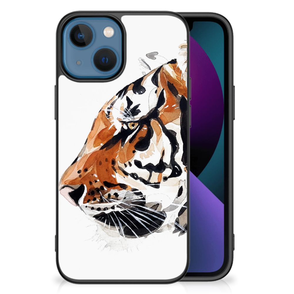 Kleurrijke Telefoonhoesje Apple iPhone 13 Watercolor Tiger B2C Telecom
