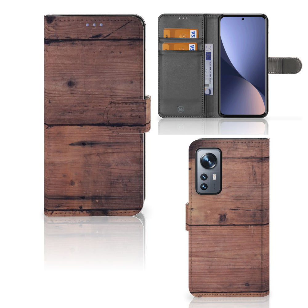 Xiaomi 12 | 12X Book Style Case Old Wood