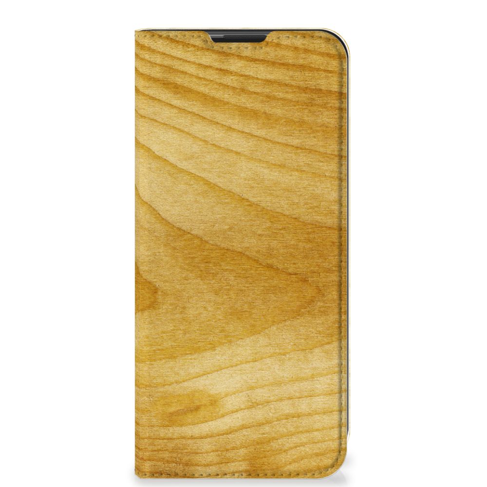 Motorola Moto G9 Play Book Wallet Case Licht Hout - B2C Telecom