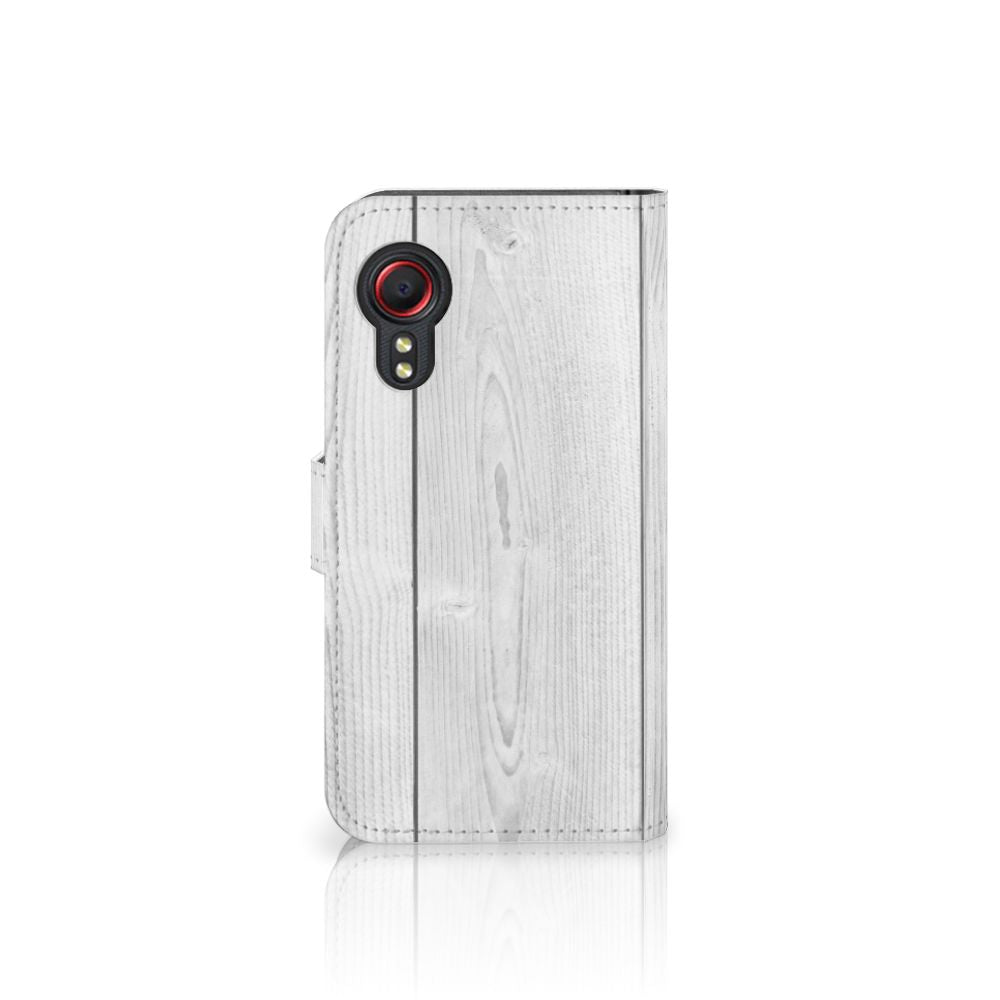 Samsung Galaxy Xcover 5 Book Style Case White Wood