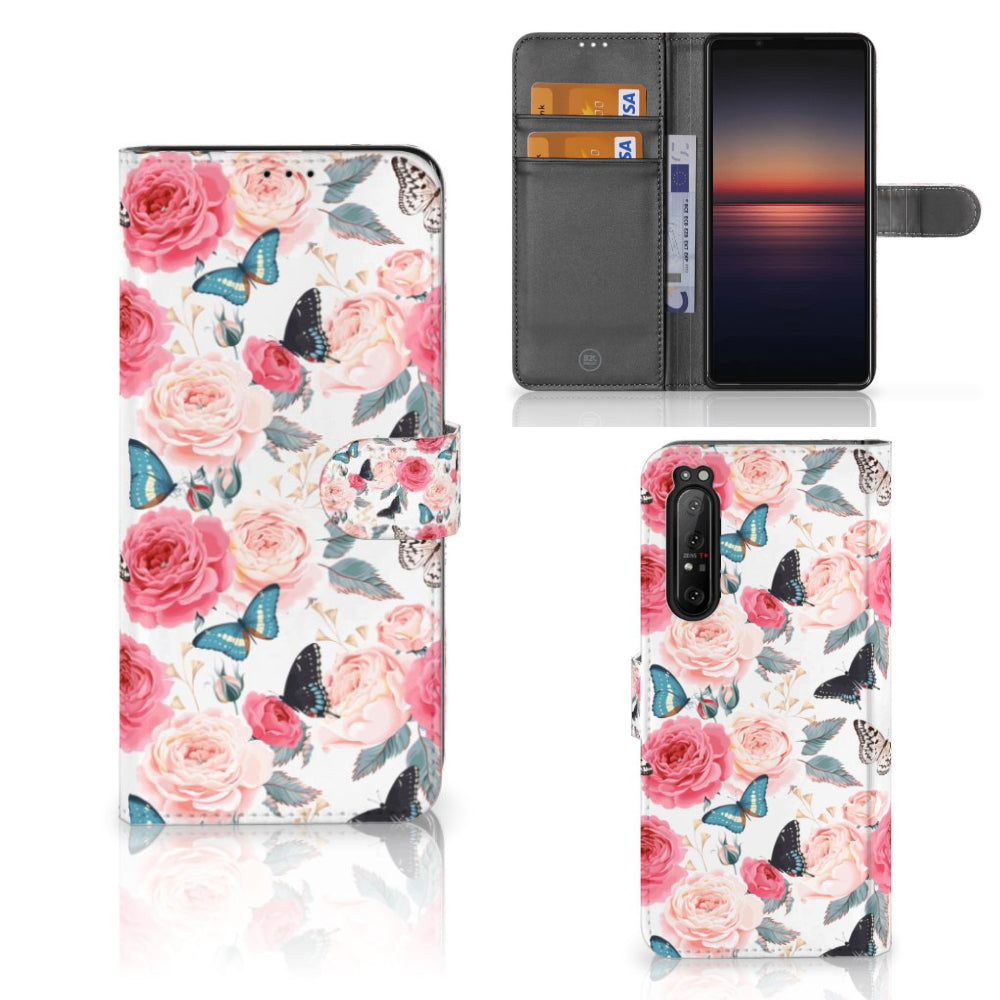 Sony Xperia 1 II Hoesje Butterfly Roses