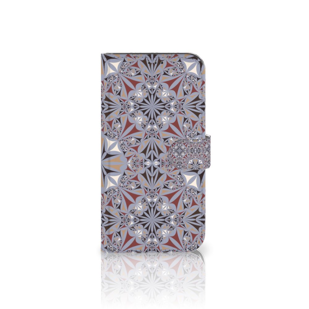 Apple iPhone 12 Pro Max Bookcase Flower Tiles