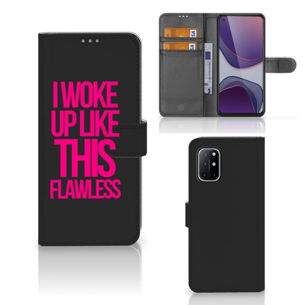 OnePlus 8T Hoesje met naam Woke Up - Origineel Cadeau Zelf Maken