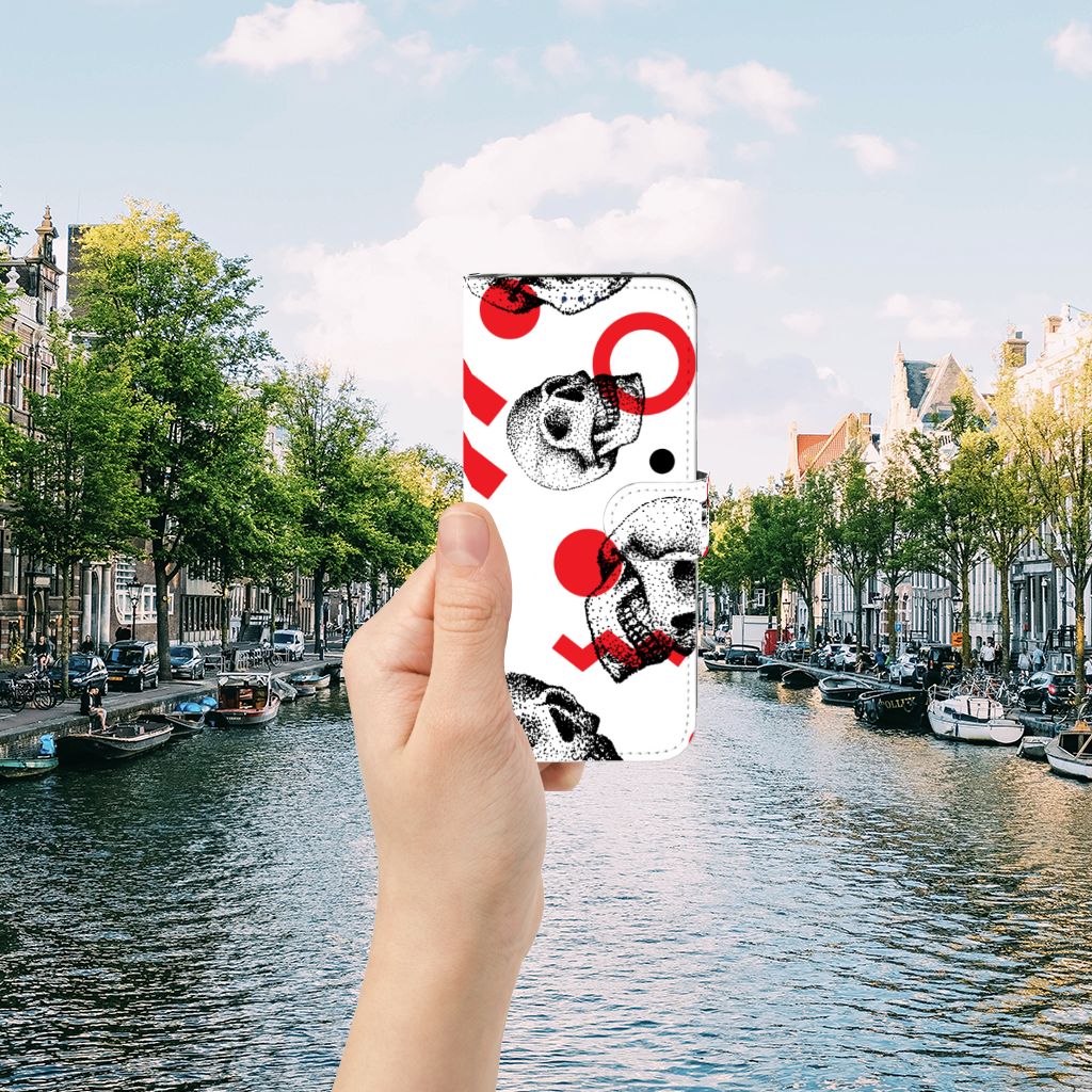 Telefoonhoesje met Naam Samsung Galaxy A30 Skull Red