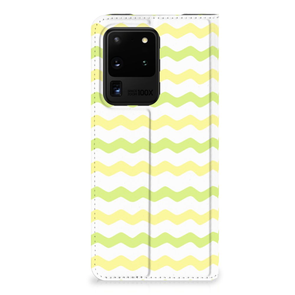 Samsung Galaxy S20 Ultra Hoesje met Magneet Waves Yellow - B2C Telecom