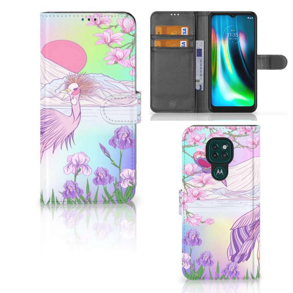 Motorola Moto G9 Play | E7 Plus Telefoonhoesje met Pasjes Bird