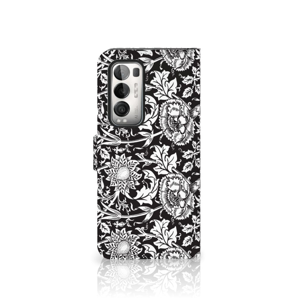OPPO Find X3 Neo 5G Hoesje Black Flowers