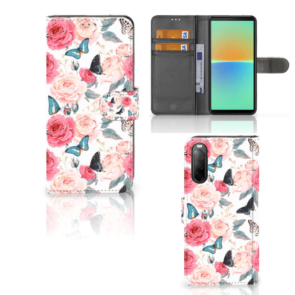 Sony Xperia 10 IV Hoesje Butterfly Roses