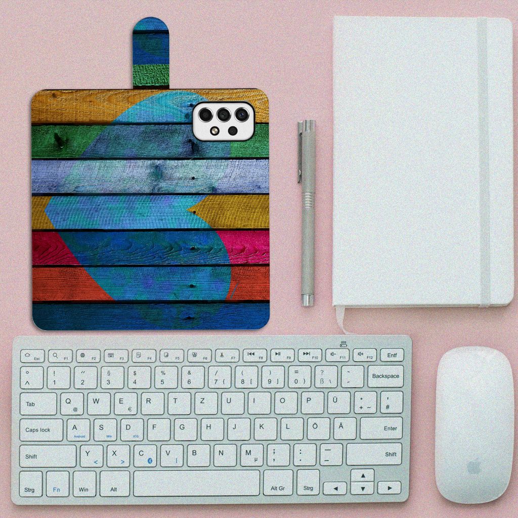 Samsung Galaxy A53 Book Style Case Wood Heart - Cadeau voor je Vriend