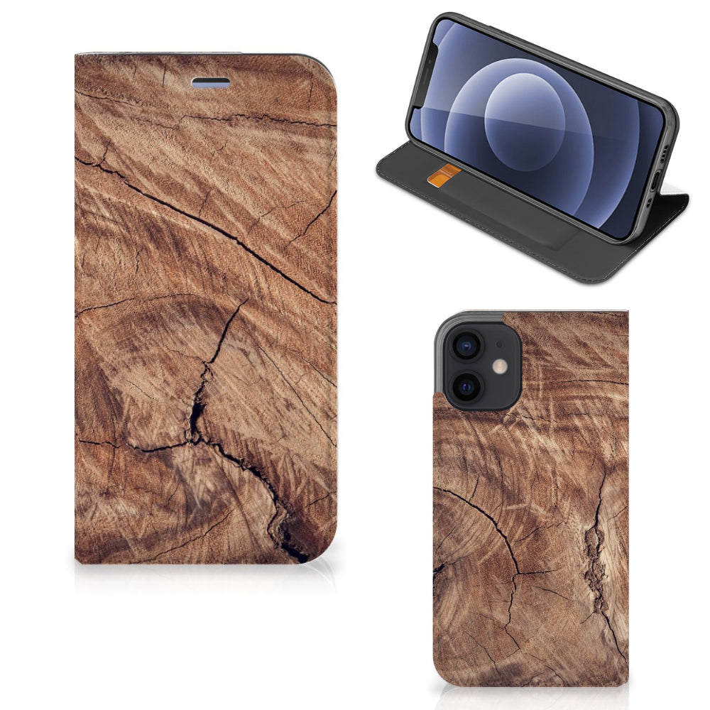 iPhone 12 Mini Book Wallet Case Tree Trunk