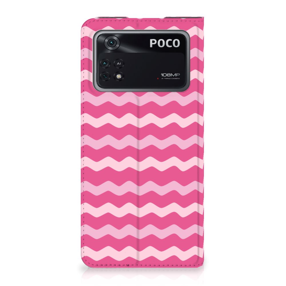 Poco X4 Pro 5G Hoesje met Magneet Waves Pink - B2C Telecom