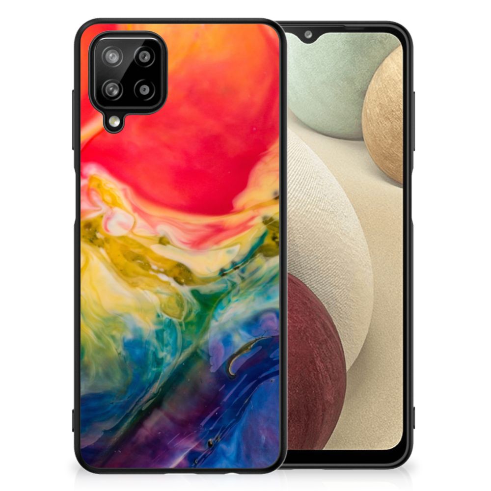 Kleurrijke Telefoonhoesje Samsung Galaxy A12 Watercolor Dark