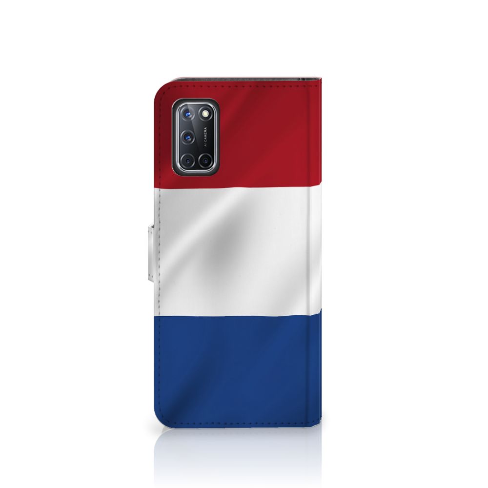 OPPO A72 | OPPO A52 Bookstyle Case Nederlandse Vlag met artistiek design en pasjeshouder.