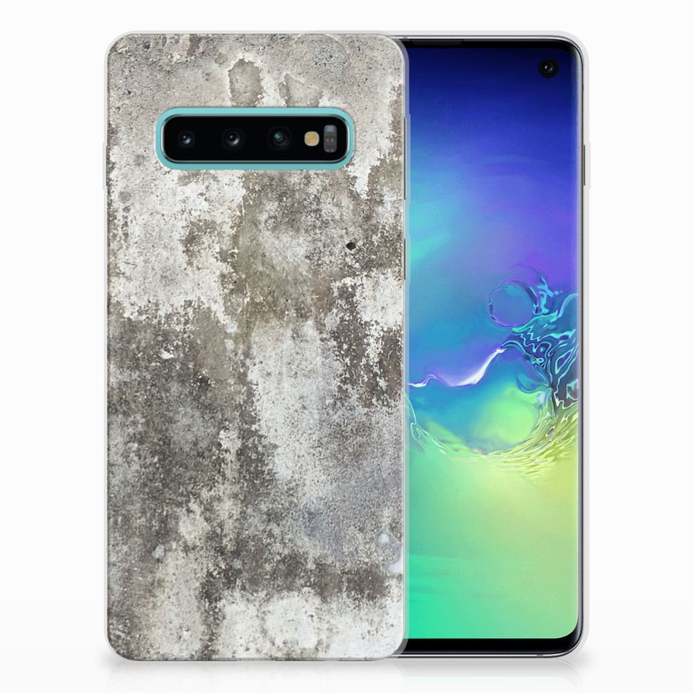 Samsung Galaxy S10 TPU Siliconen Hoesje Beton Print