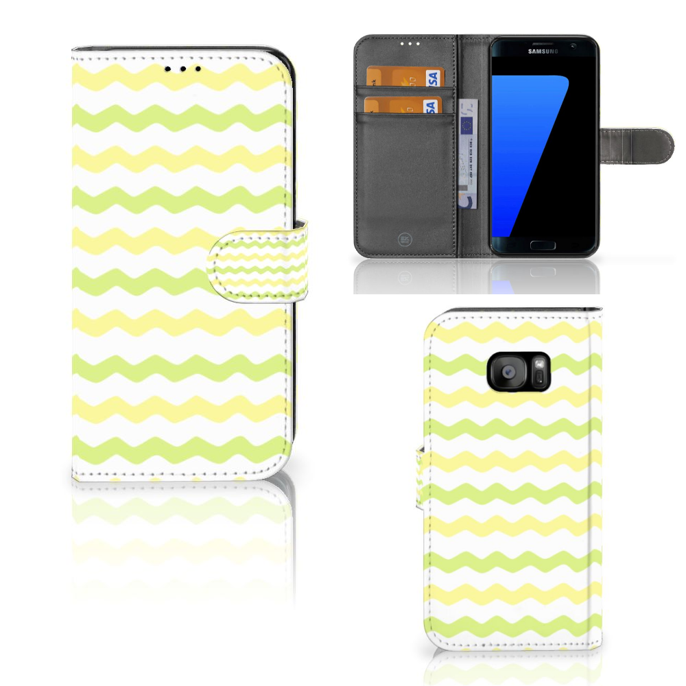 Samsung Galaxy S7 Edge Telefoon Hoesje Waves Yellow