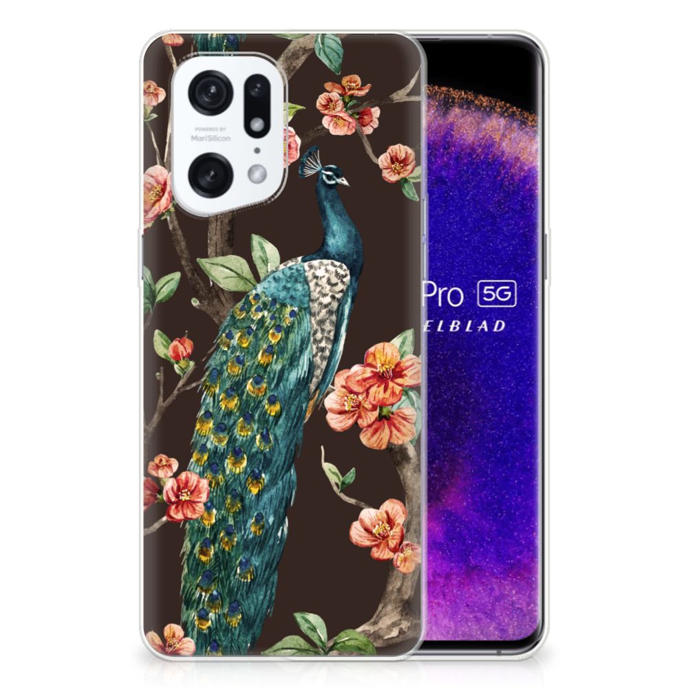 OPPO Find X5 Pro TPU Hoesje Pauw met Bloemen