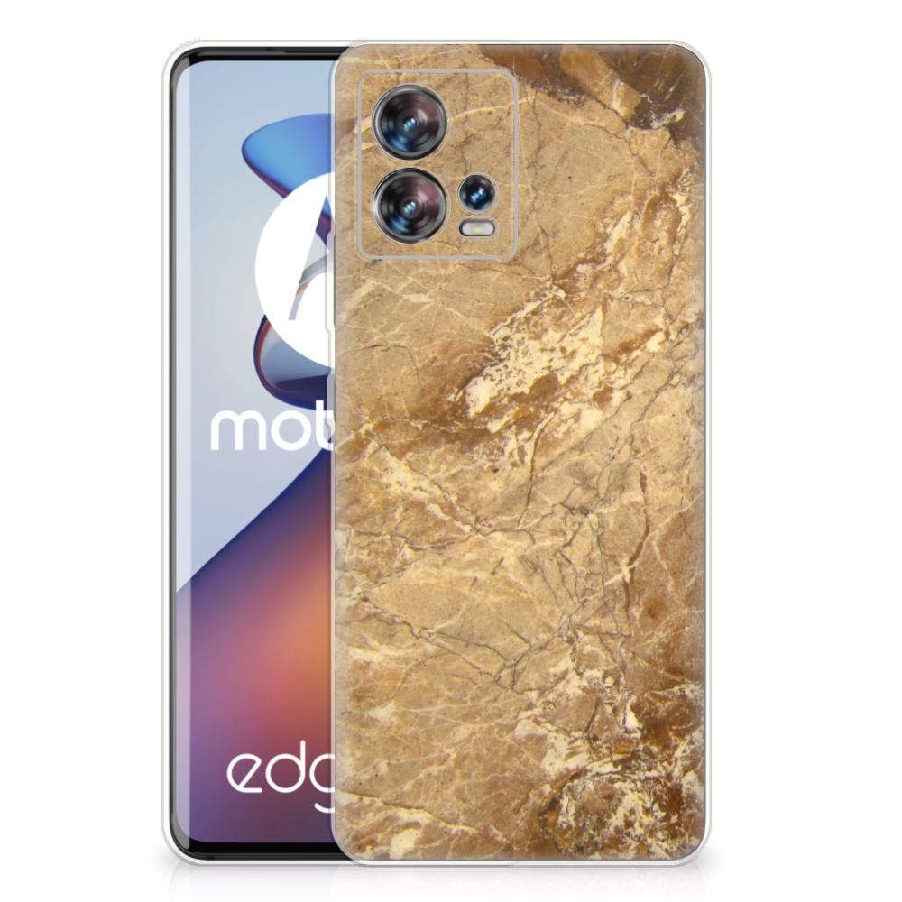 Motorola Edge 30 Fusion TPU Siliconen Hoesje Marmer Creme B2C Telecom
