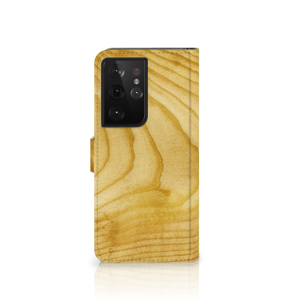 Samsung Galaxy S21 Ultra Book Style Case Licht Hout