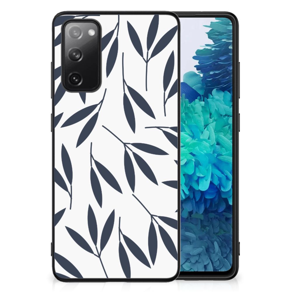Samsung Galaxy S20 FE Bloemen Hoesje Leaves Blue B2C Telecom