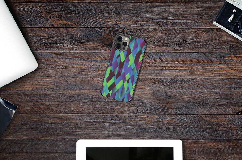 iPhone 12 Pro Max Grip Case Abstract Green Blue B2C Telecom