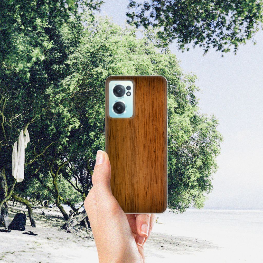 OnePlus Nord CE 2 5G Bumper Hoesje Donker Hout