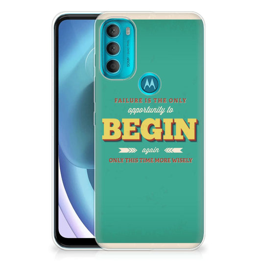 Motorola Moto G71 5G Siliconen hoesje met naam Quote Begin