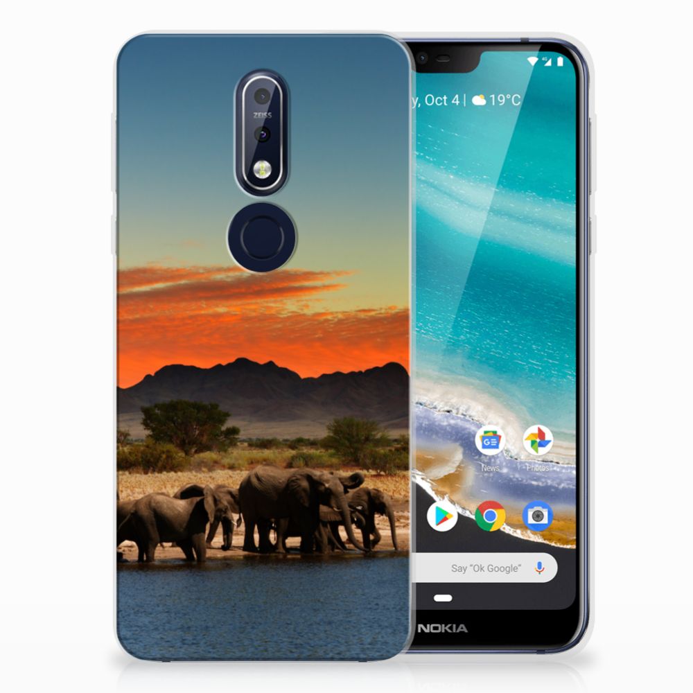 Nokia 7.1 TPU Hoesje Olifanten