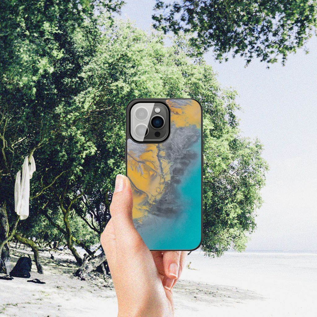 iPhone 13 Pro Marmeren Print Telefoonhoesje Marble Blue Gold B2C Telecom