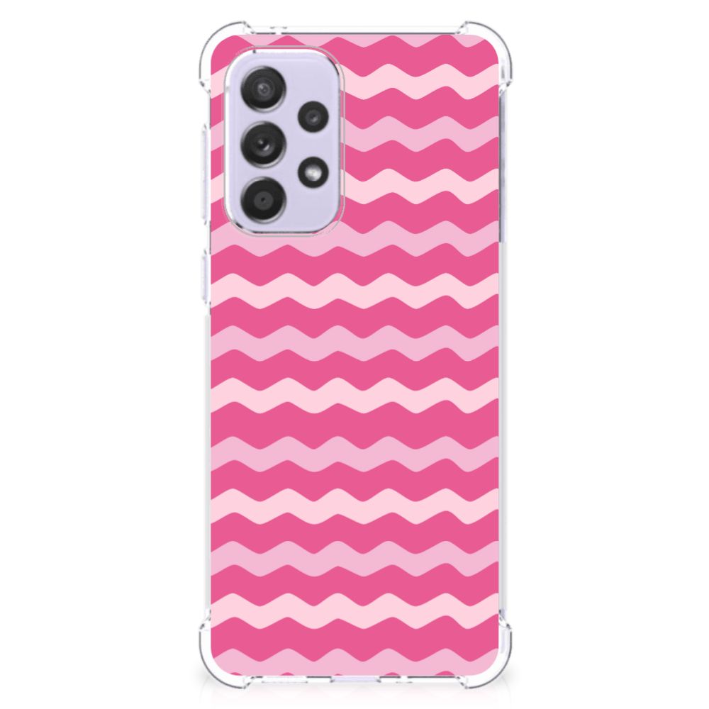 Samsung Galaxy A33 Doorzichtige Silicone Hoesje Waves Pink B2C Telecom