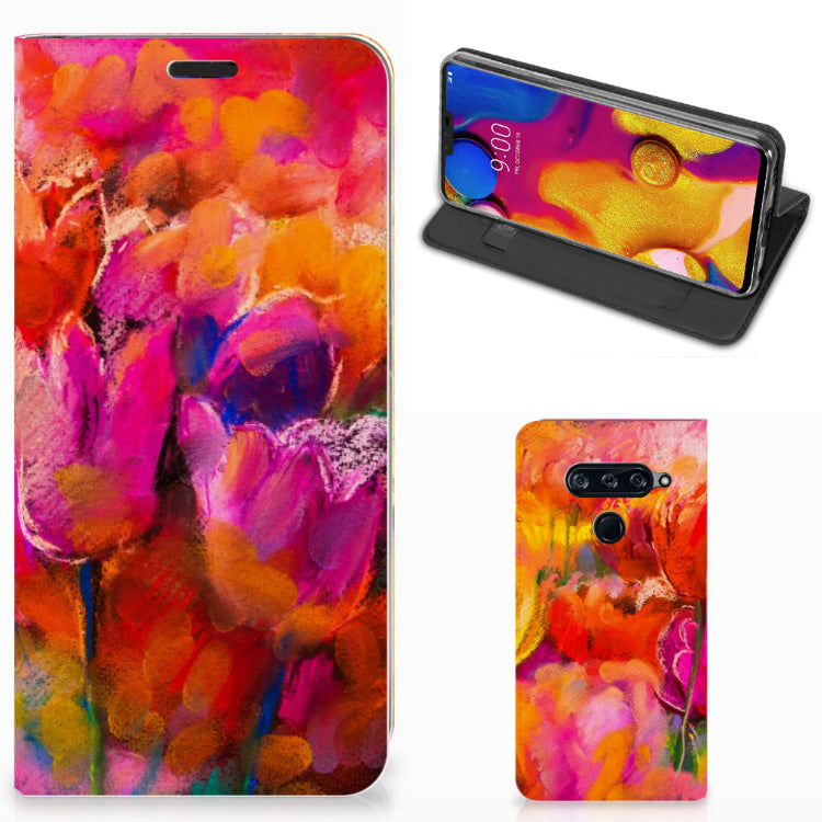 Bookcase LG V40 Thinq Tulips