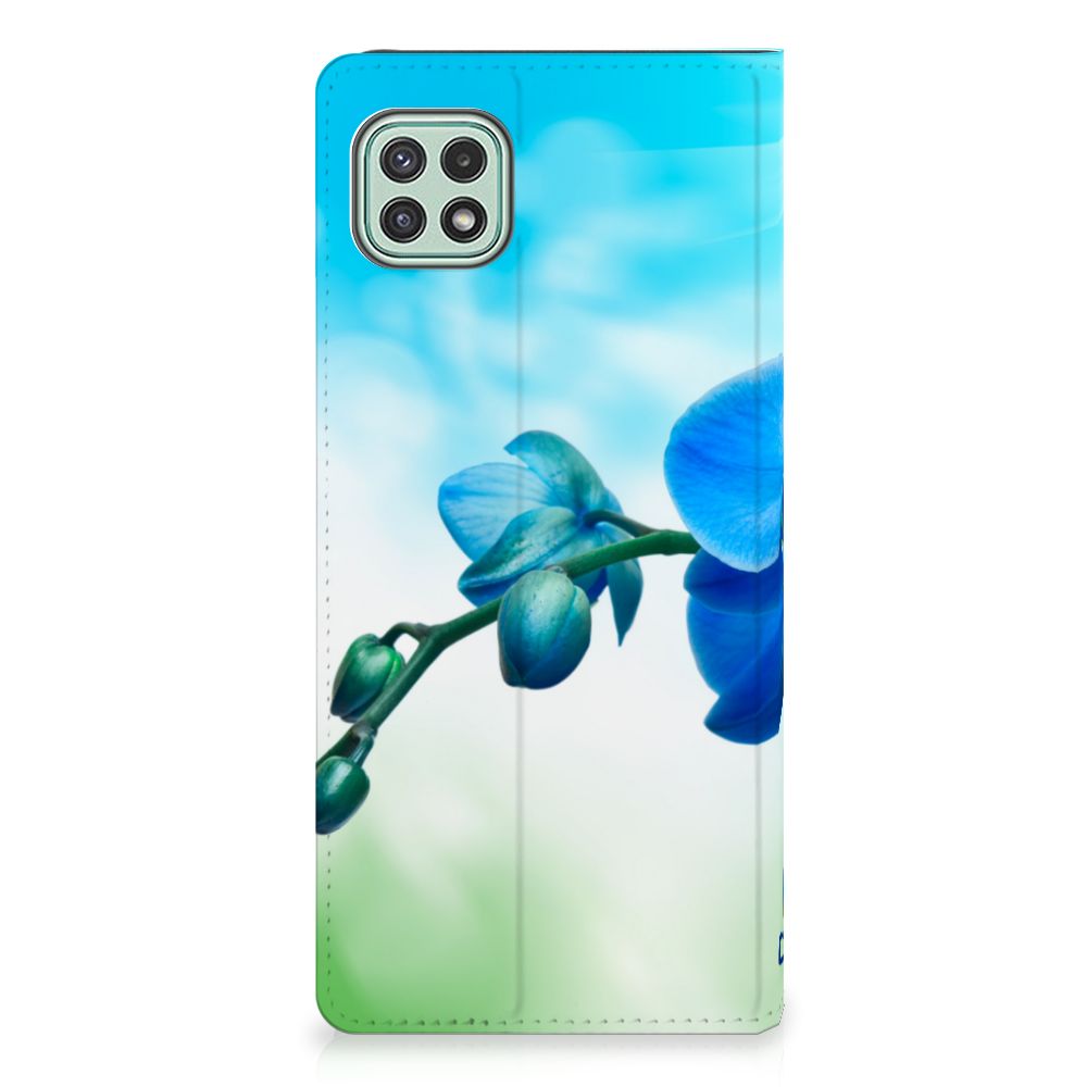 Samsung Galaxy A22 5G Smart Cover Orchidee Blauw - Cadeau voor je Moeder - B2C Telecom
