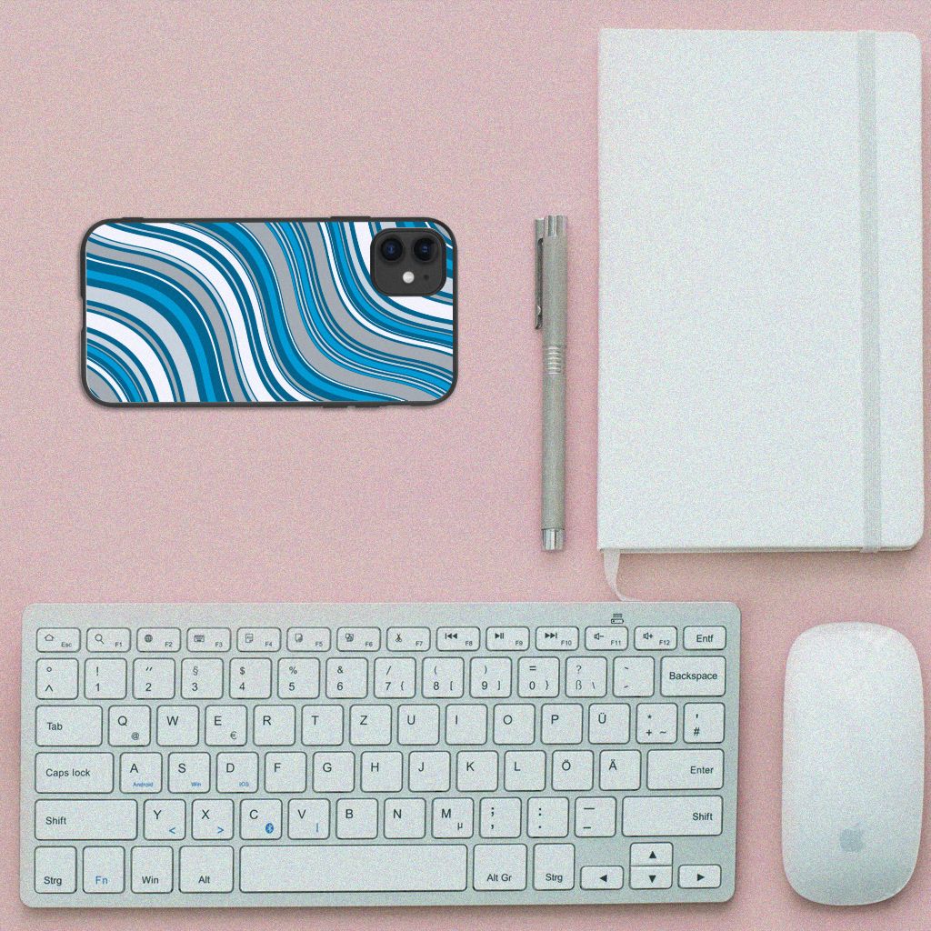 iPhone 11 Back Case Waves Blue B2C Telecom