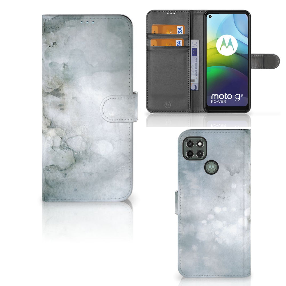 Hoesje Motorola Moto G9 Power Painting Grey