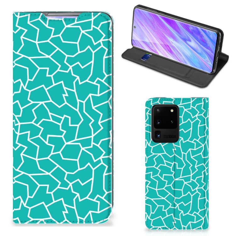 Samsung Galaxy S20 Ultra Bookcase Cracks Blue