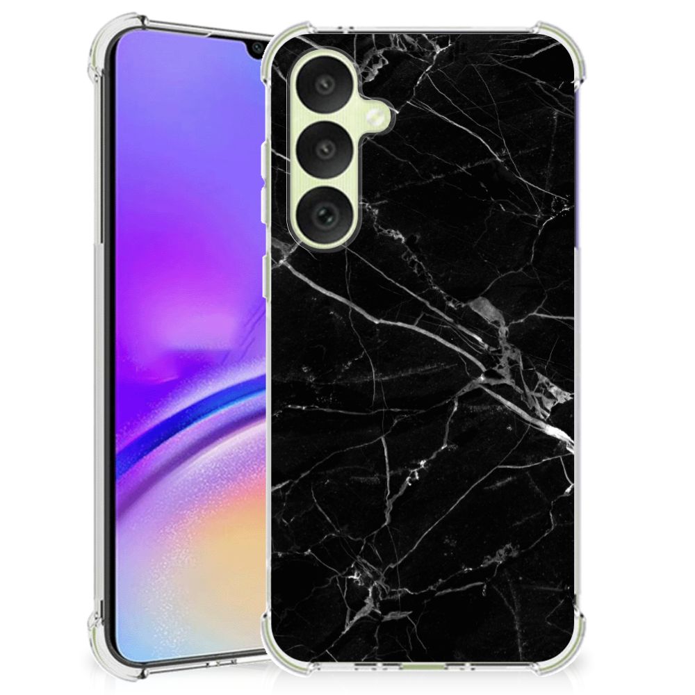 Samsung Galaxy A35 Anti-Shock Hoesje Marmer Zwart - Origineel Cadeau Vader