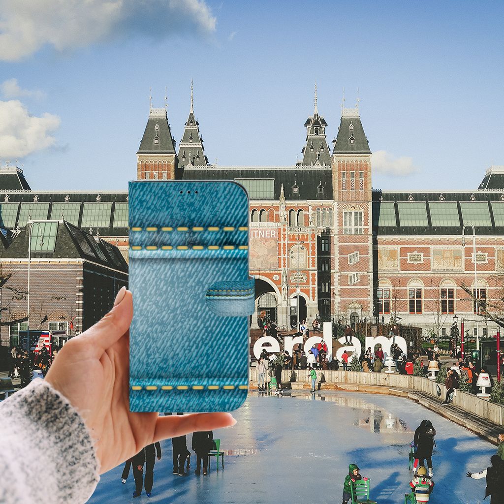 iPhone 13 Pro Max Wallet Case met Pasjes Jeans