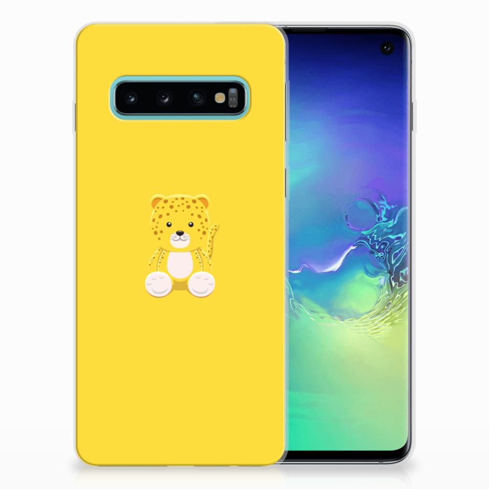 Samsung Galaxy S10 Telefoonhoesje met Naam Baby Leopard