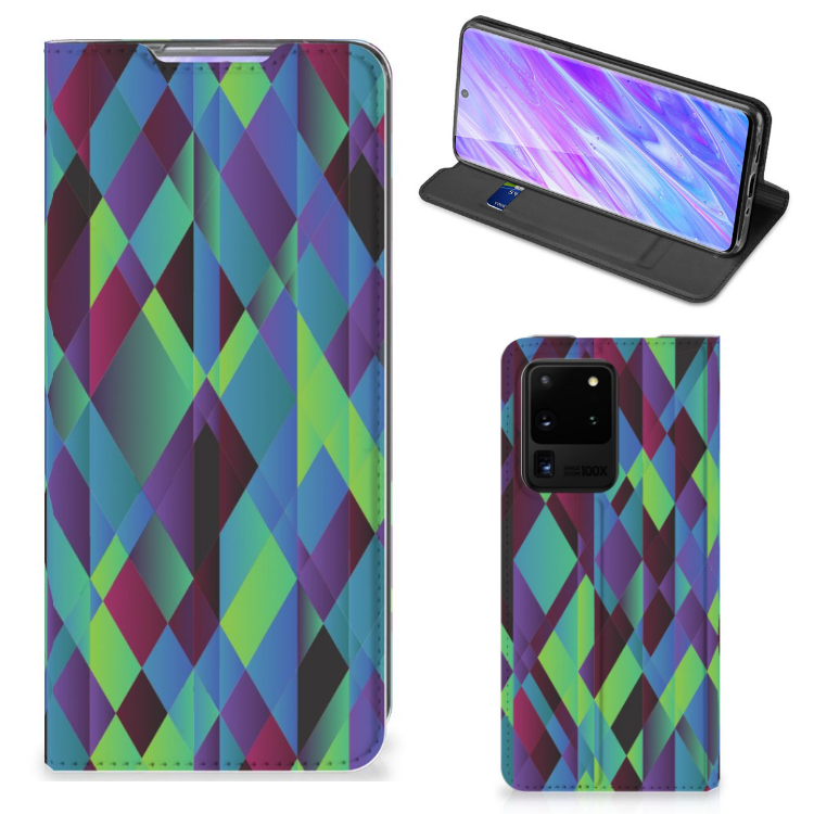 Samsung Galaxy S20 Ultra Stand Case Abstract Green Blue - B2C Telecom