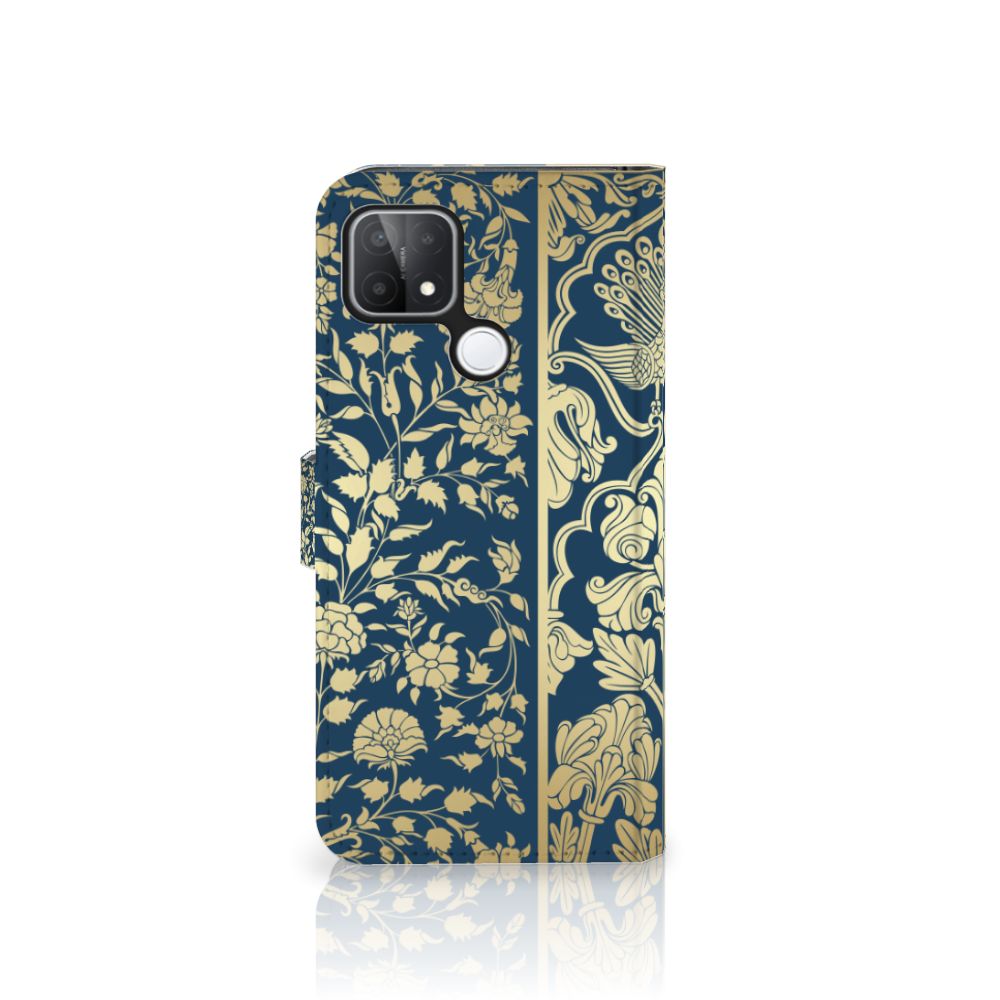 OPPO A15 Hoesje Beige Flowers