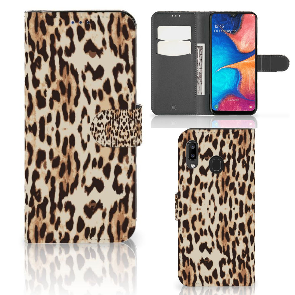 Samsung Galaxy A30 Telefoonhoesje met Pasjes Leopard