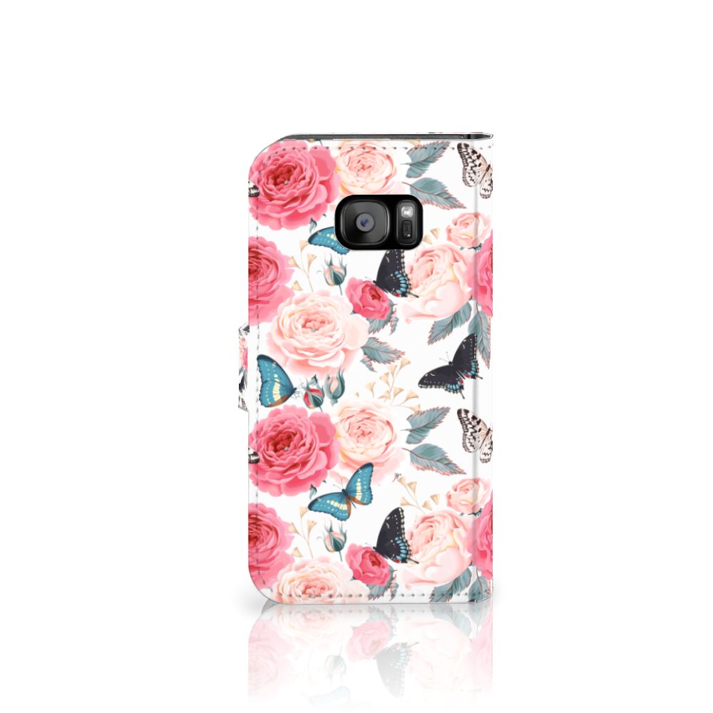 Samsung Galaxy S7 Edge Hoesje Butterfly Roses