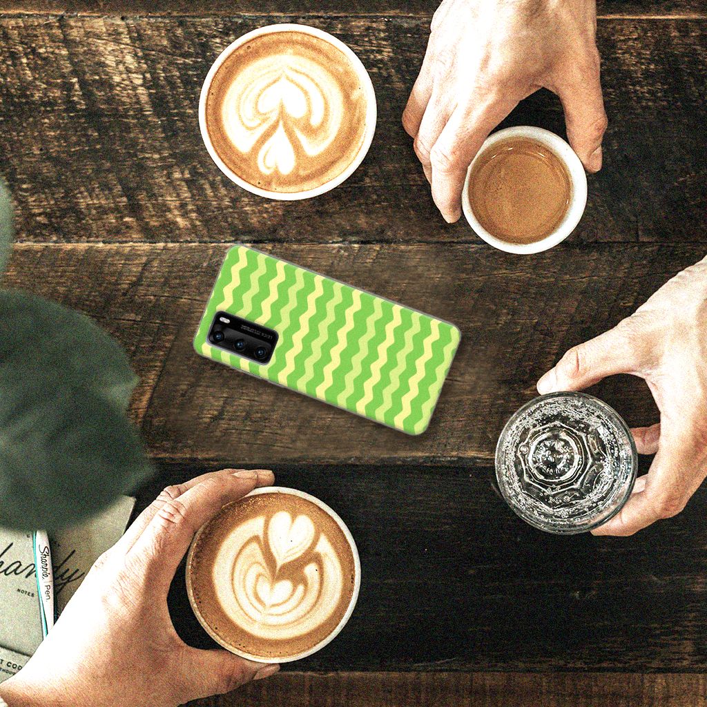 Huawei P40 TPU bumper Waves Green B2C Telecom