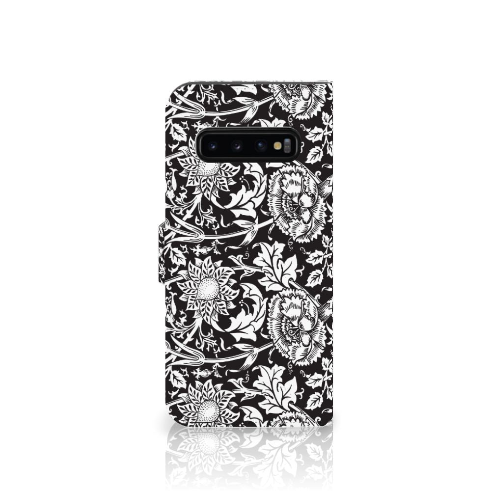 Samsung Galaxy S10 Plus Hoesje Black Flowers