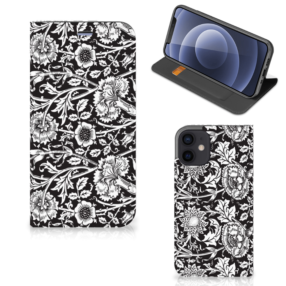 iPhone 12 Mini Smart Cover Black Flowers - B2C Telecom